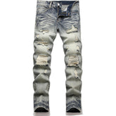 Men's Ripped Personality Fit Light blue Jeans